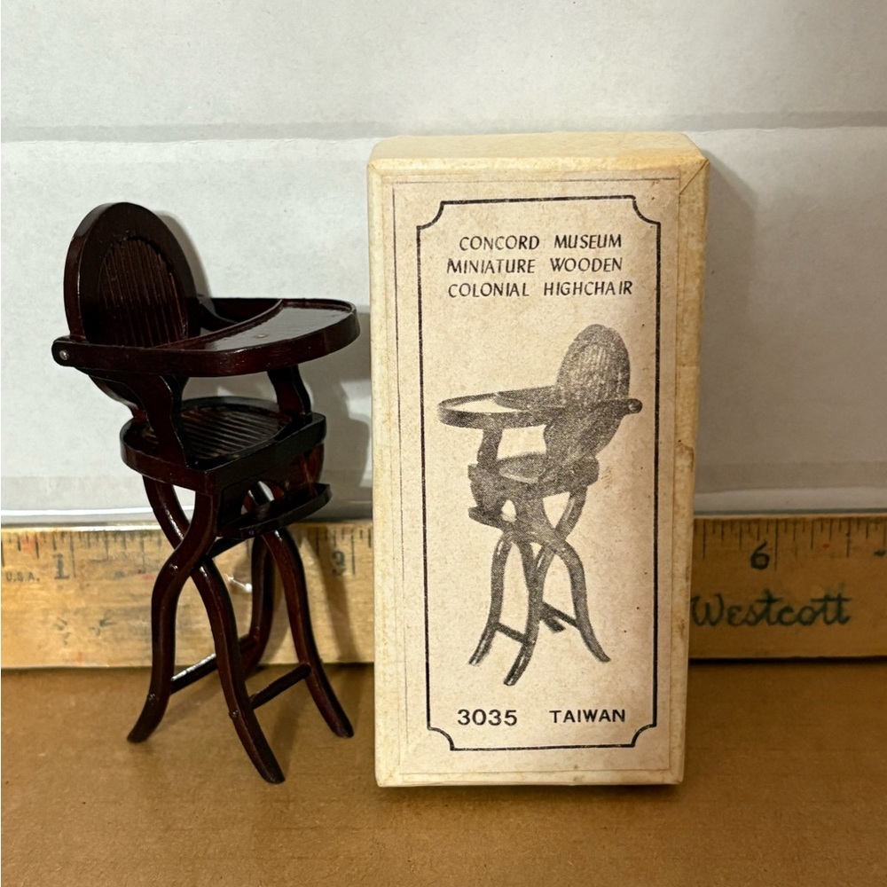 Concord Miniature High Chair Museum Wooden Colonial‎ Dollhouse Furniture brown
